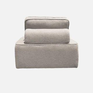 Fauteuil chauffant Bao en bouclette crème style vintage 1 place