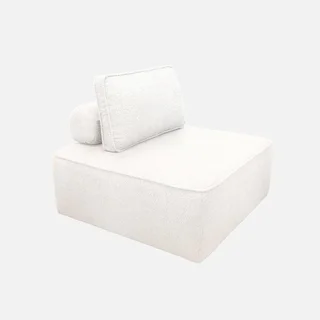 Fauteuil chauffant modulable en bouclette Bao 1 place crème vintage