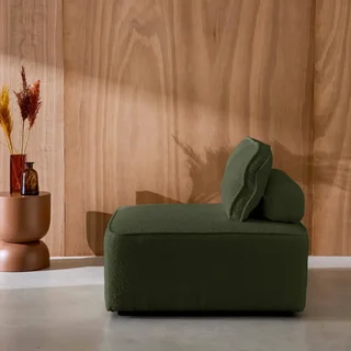 Fauteuil chauffant Bao en bouclette crème vintage 1 place