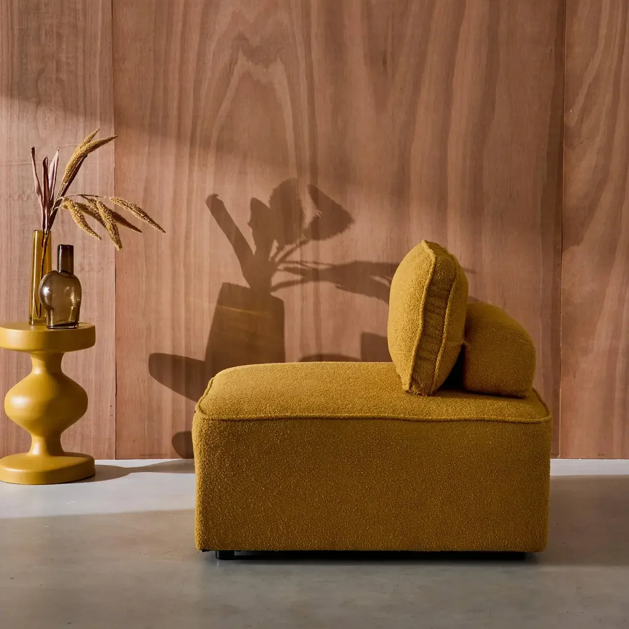 Fauteuil chauffant modulable Bao bouclette crème vintage 1 place