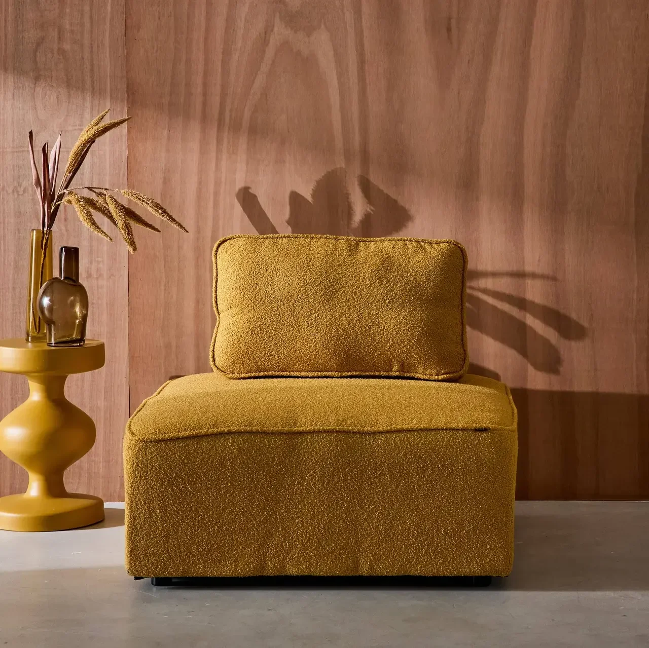 Fauteuil chauffant modulable Bao bouclette crème vintage 1 place