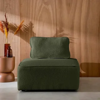 Fauteuil chauffant Bao en bouclette crème vintage 1 place