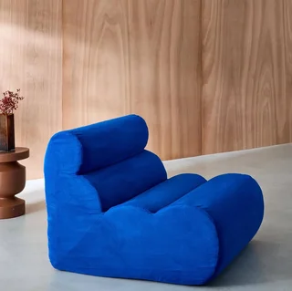 Poltrona Riscaldante Nova Tessuto Blu Elettrico Monoposto Design Contemporaneo Comodo