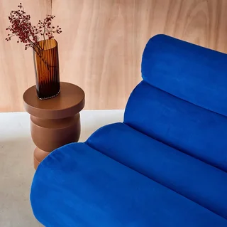 Poltrona Riscaldante Nova Tessuto Blu Elettrico Monoposto Design Contemporaneo Comodo
