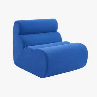 Poltrona Riscaldante Nova Tessuto Blu Elettrico Monoposto Design Contemporaneo Comodo