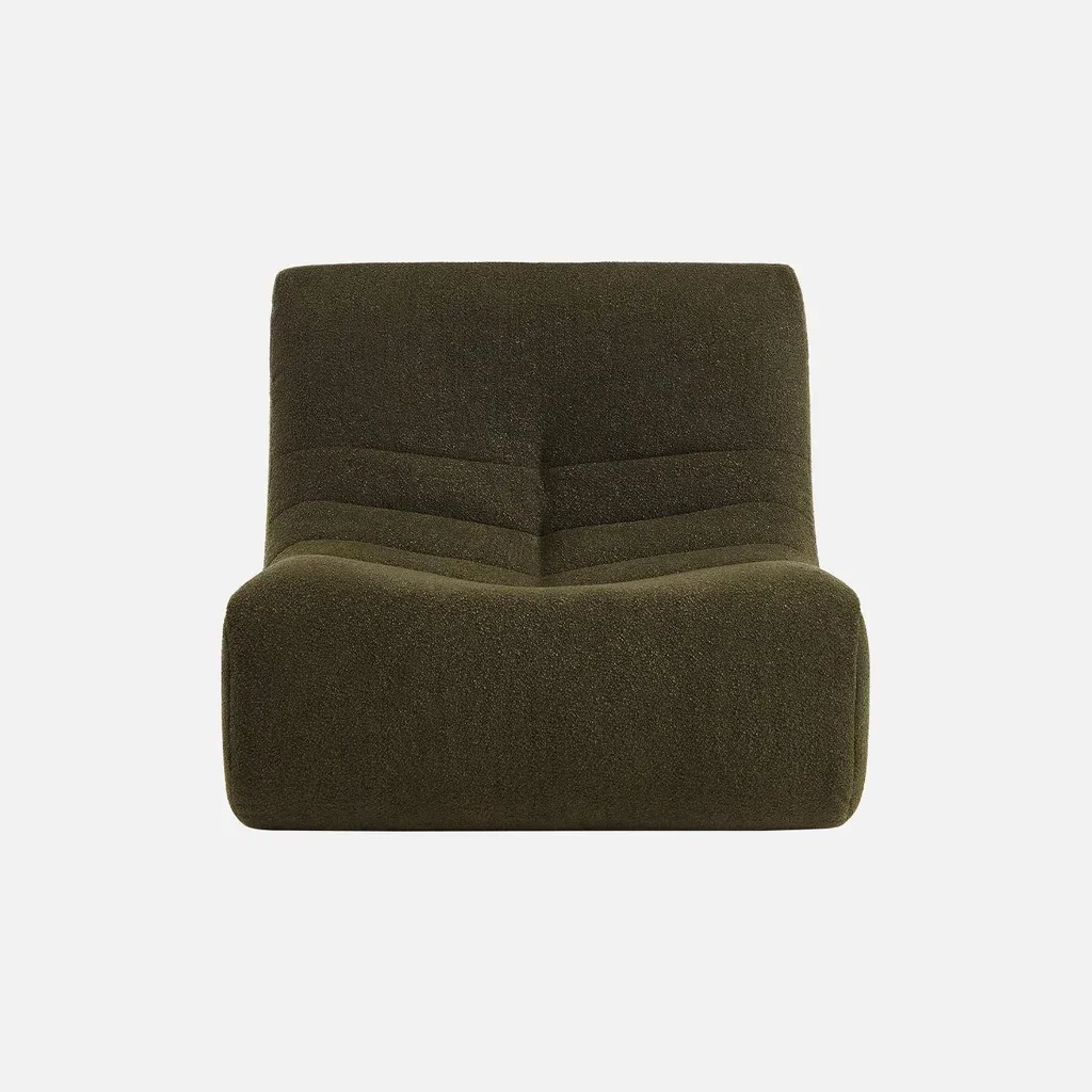 Poltrona Relax 1 Posto Bouclé Tessuto Strutturato Comfort Cocooning Salotto