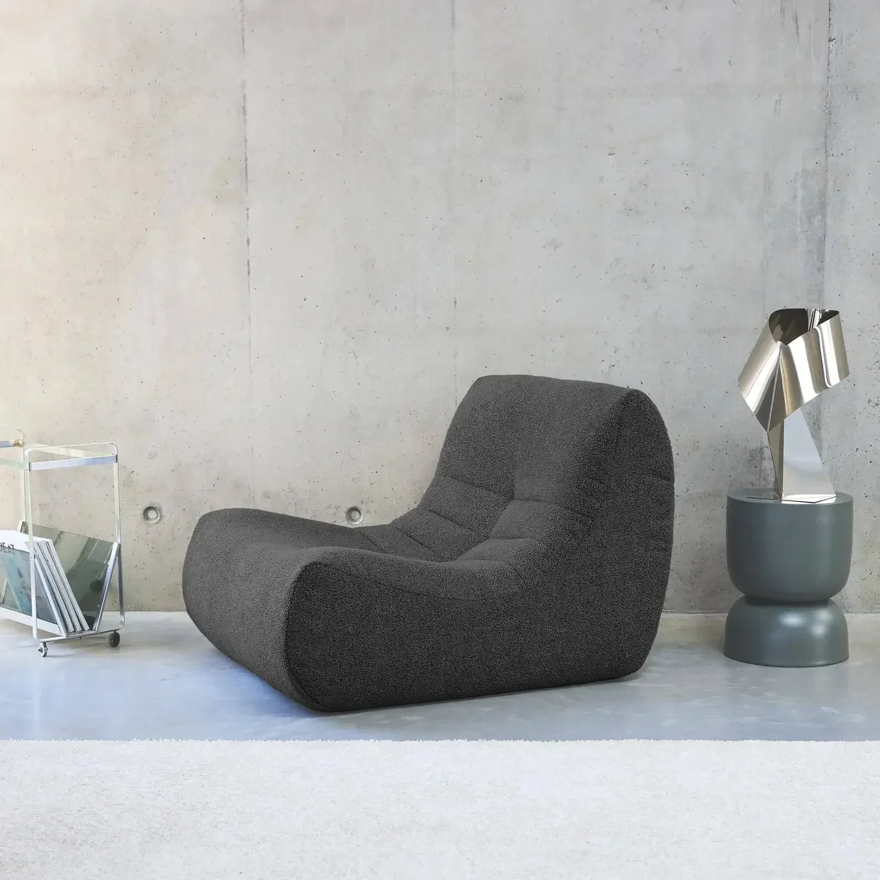 Poltrona Relax 1 Posto Bouclé Texture - Comfort Avvolgente Design Contemporaneo