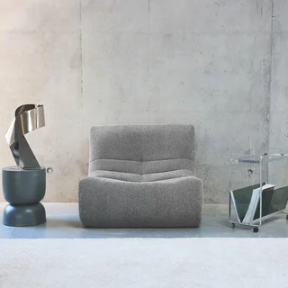 Poltrona Bouclé Texture 1 Posto Grigio Comfort Avvolgente