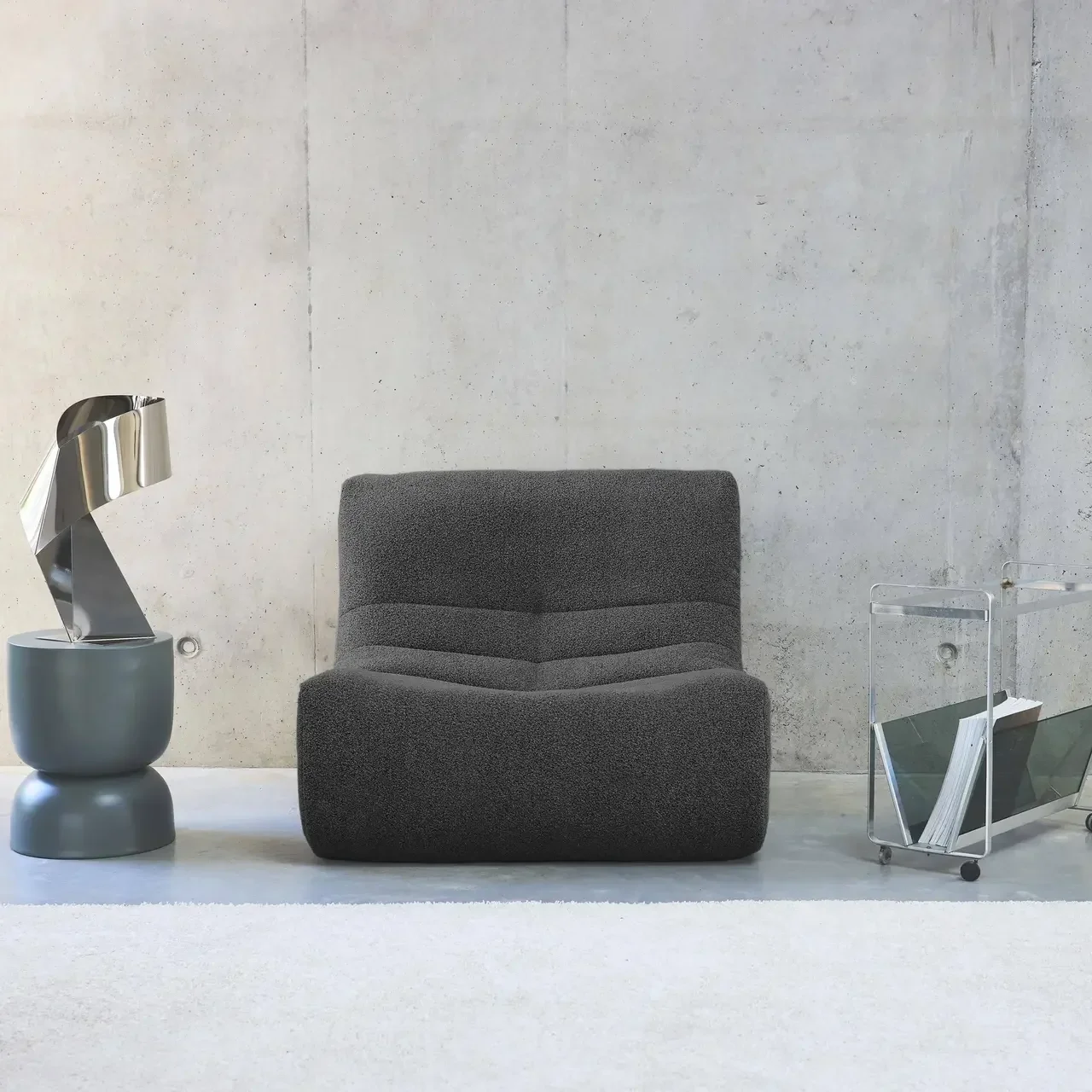 Poltrona Relax 1 Posto Bouclé Texture - Comfort Avvolgente Design Contemporaneo