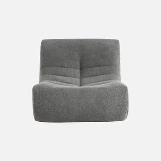 Poltrona Bouclé Texture 1 Posto Grigio Comfort Avvolgente