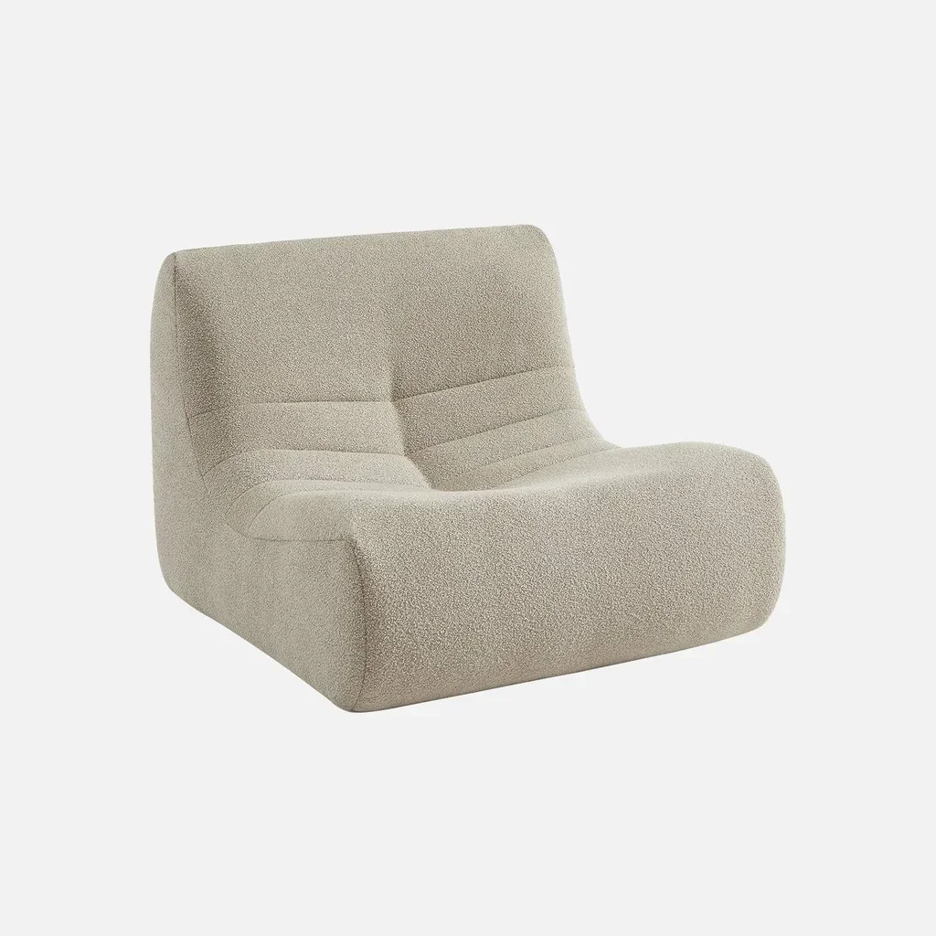 Poltrona 1 Posto Bouclé Strutturato - Comfort Cocooning Soggiorno
