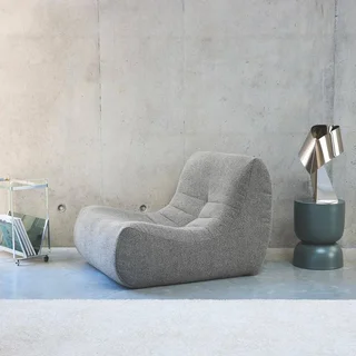 Poltrona Bouclé Texture 1 Posto Grigio Comfort Avvolgente