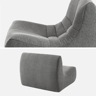 Poltrona Bouclé Texture 1 Posto Grigio Comfort Avvolgente