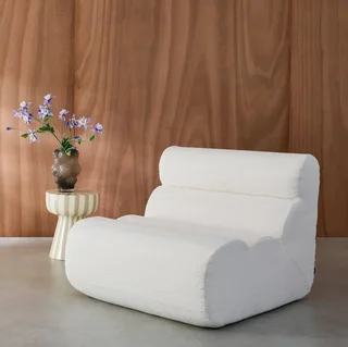 Fauteuil chauffeuse Nova en bouclette texturée 1 place