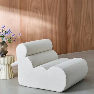 Fauteuil chauffeuse Nova en bouclette texturée 1 place