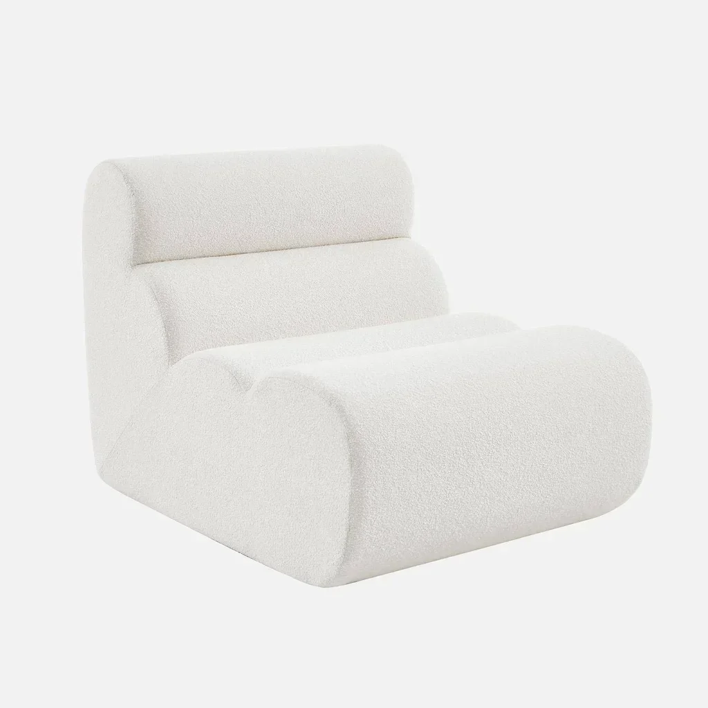 Fauteuil chauffeuse Nova en bouclette texturée 1 place
