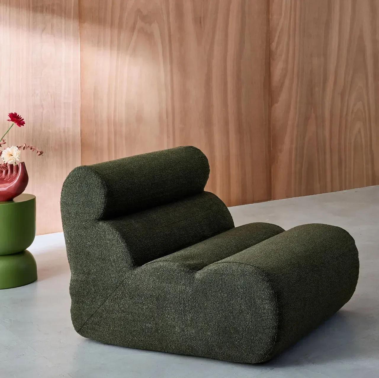 Fauteuil chauffeuse Nova 1 place bouclette texturée cosy
