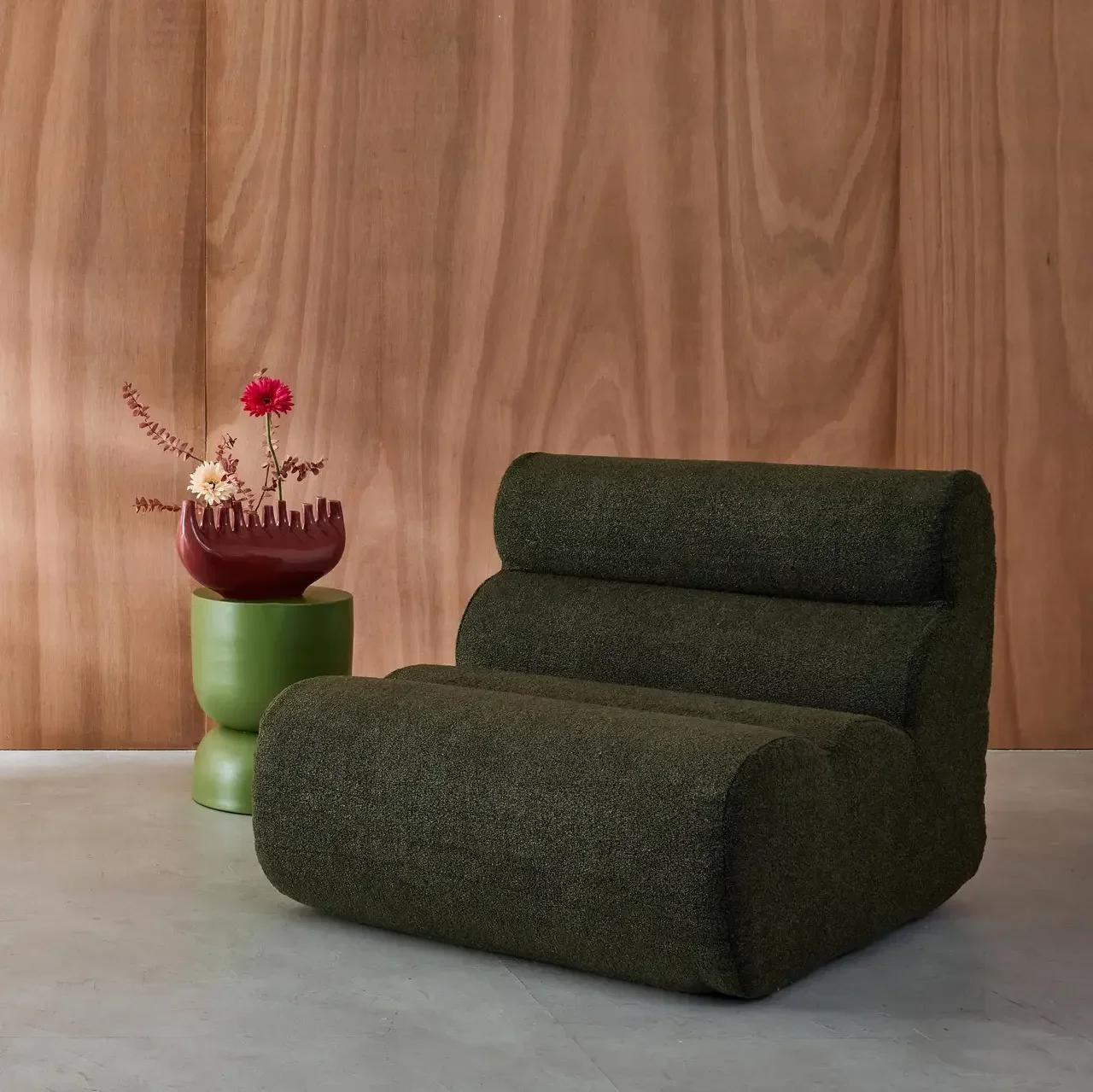 Fauteuil chauffeuse Nova 1 place bouclette texturée cosy
