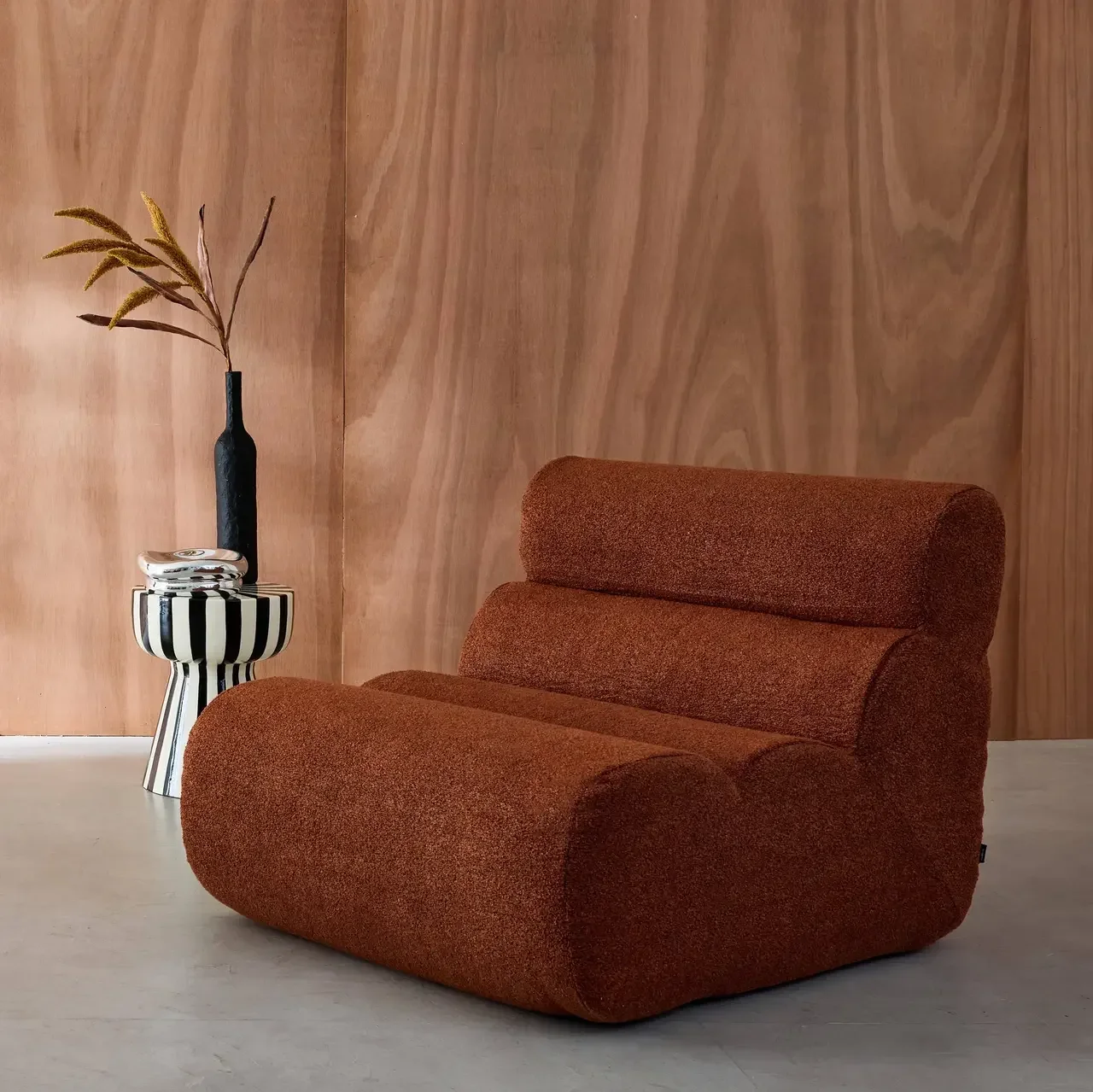 Fauteuil chauffeuse Nova 1 place bouclette texturée beige confort salon