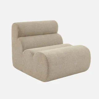 Fauteuil chauffeuse Nova en bouclette texturée 1 place, design cosy et contemporain pour salon ou chambre