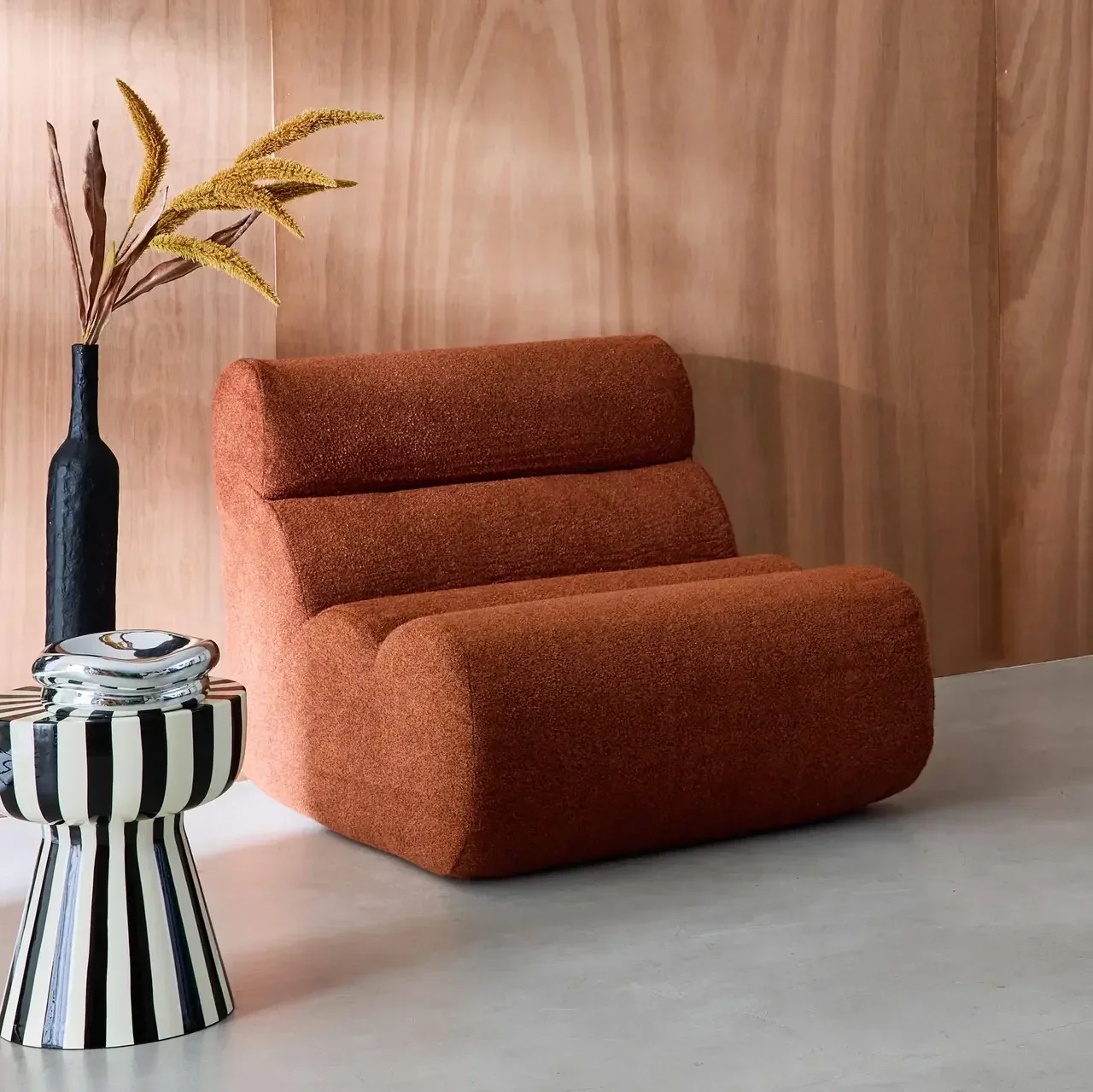 Fauteuil chauffeuse Nova 1 place bouclette texturée beige confort salon