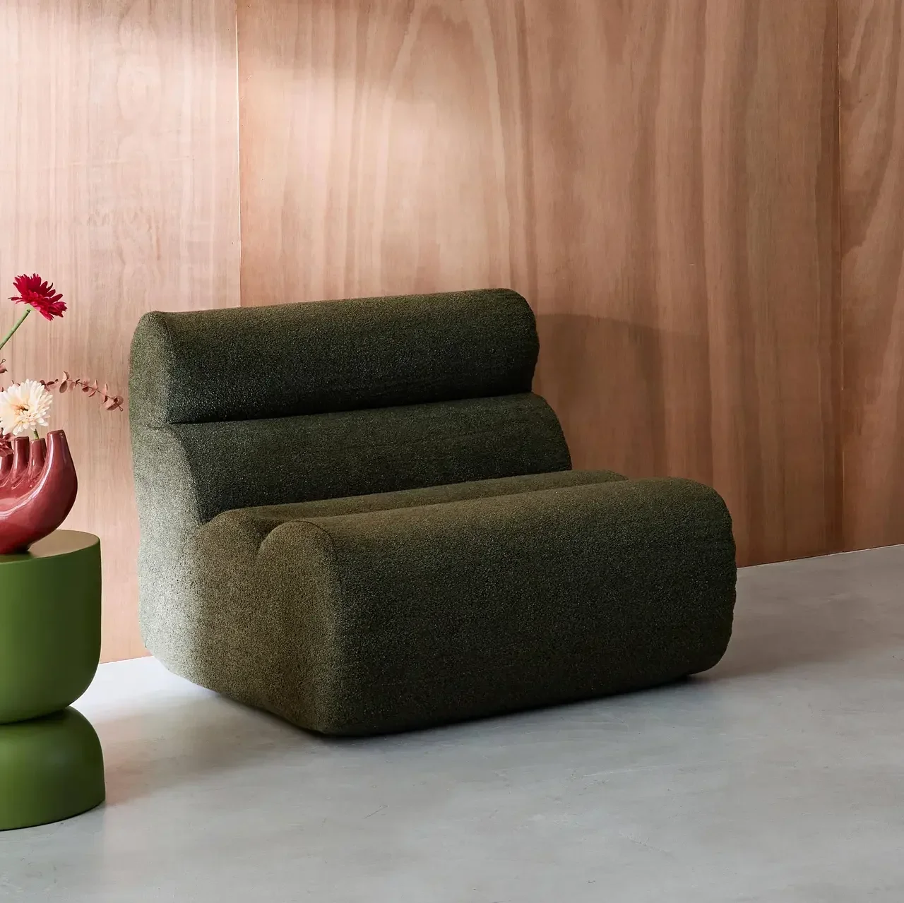 Fauteuil chauffeuse Nova 1 place bouclette texturée cosy