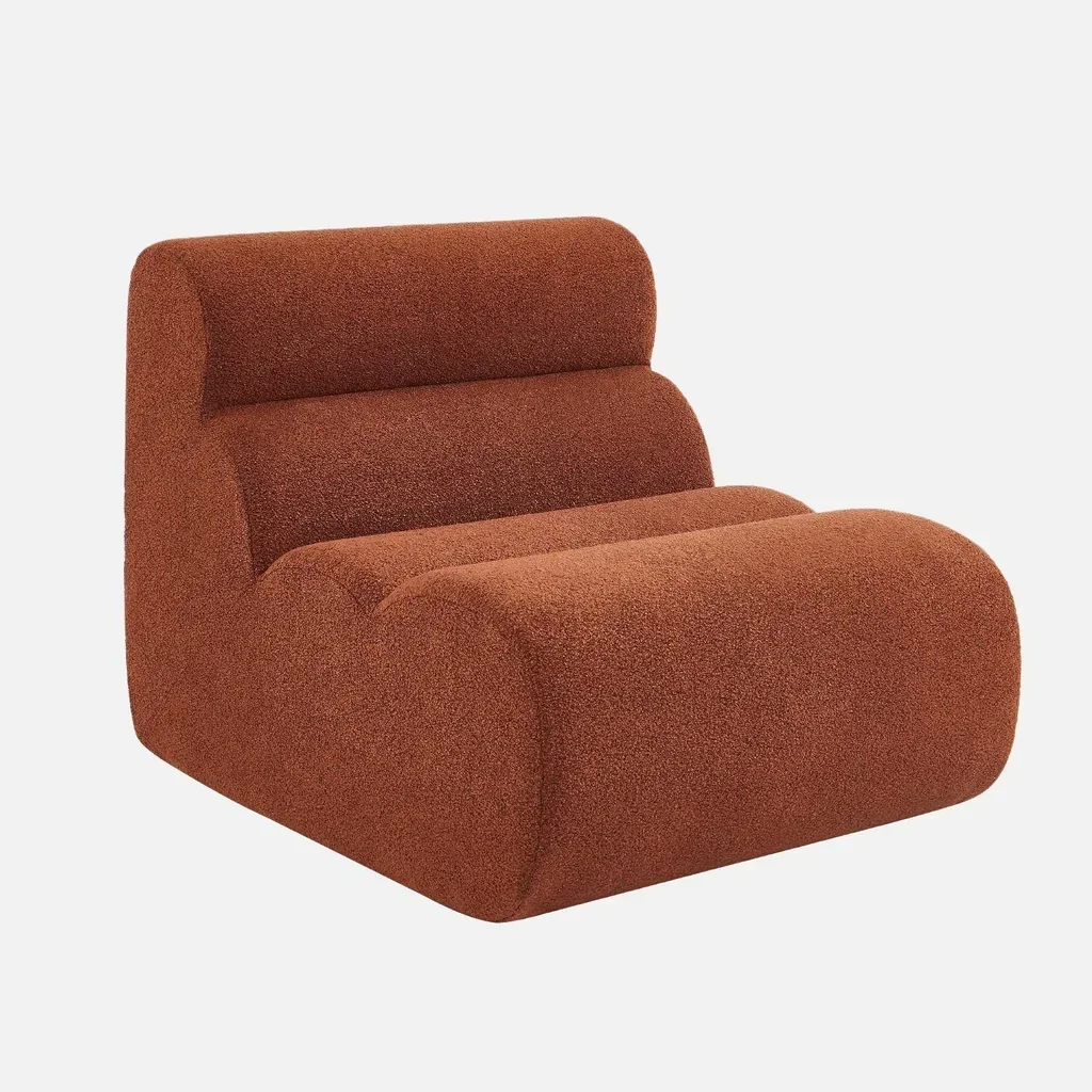 Fauteuil chauffeuse Nova 1 place bouclette texturée beige confort salon