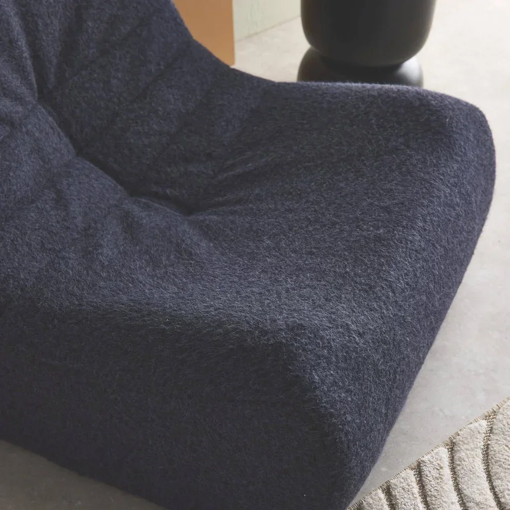 Poltrona chaise longue tecido efeito alpaca bege confortável 1 lugar