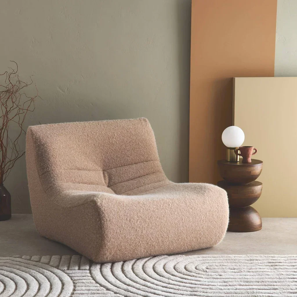 Fauteuil chauffeuse Sokol tissu effet alpaga 1 place confort