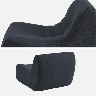 Poltrona chaise longue tecido efeito alpaca bege confortável 1 lugar