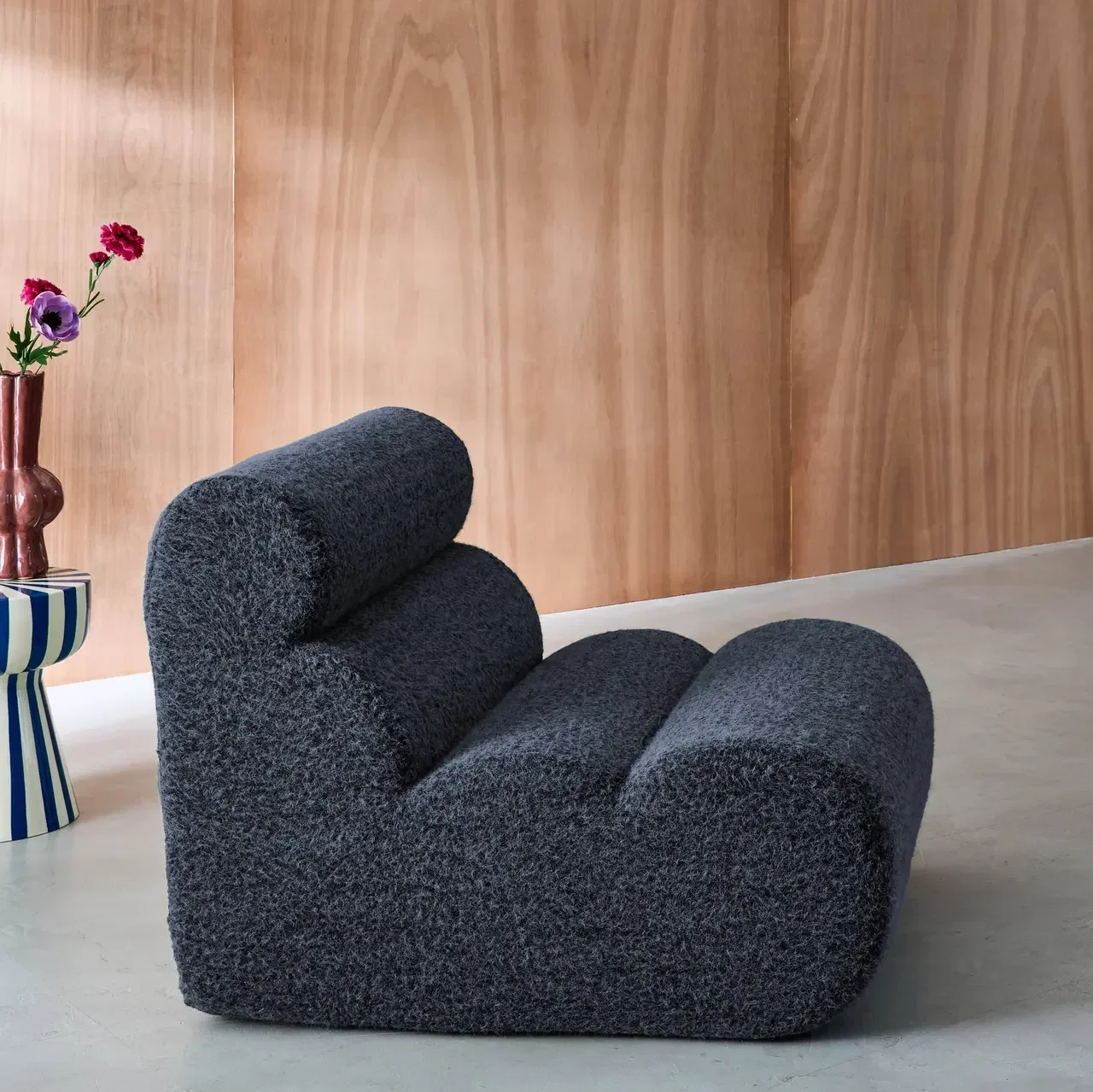 Poltrona monoposto tessuto effetto alpaca Nova comfort