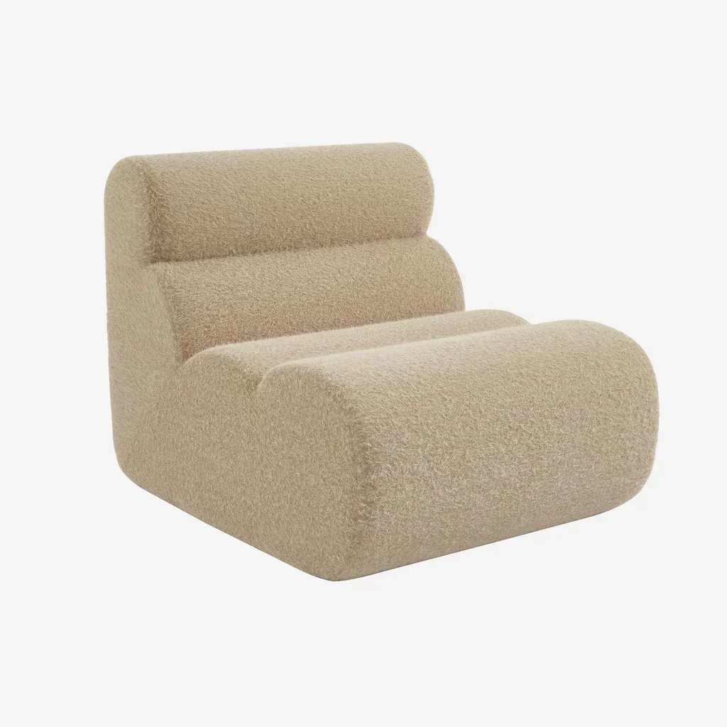 Poltrona 1 posto tessuto effetto alpaca Nova morbida confortevole