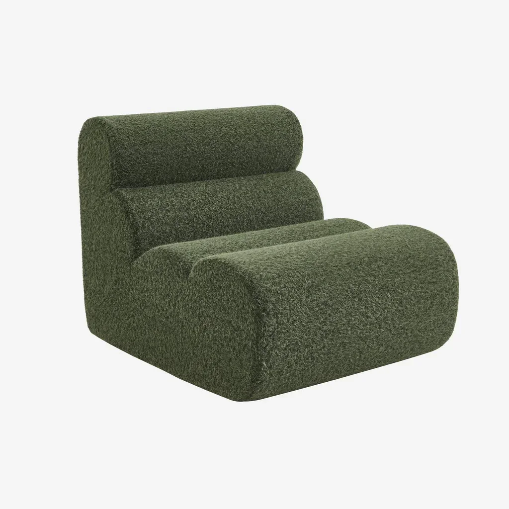 Poltrona Nova 1 posto tessuto effetto alpaca grigio