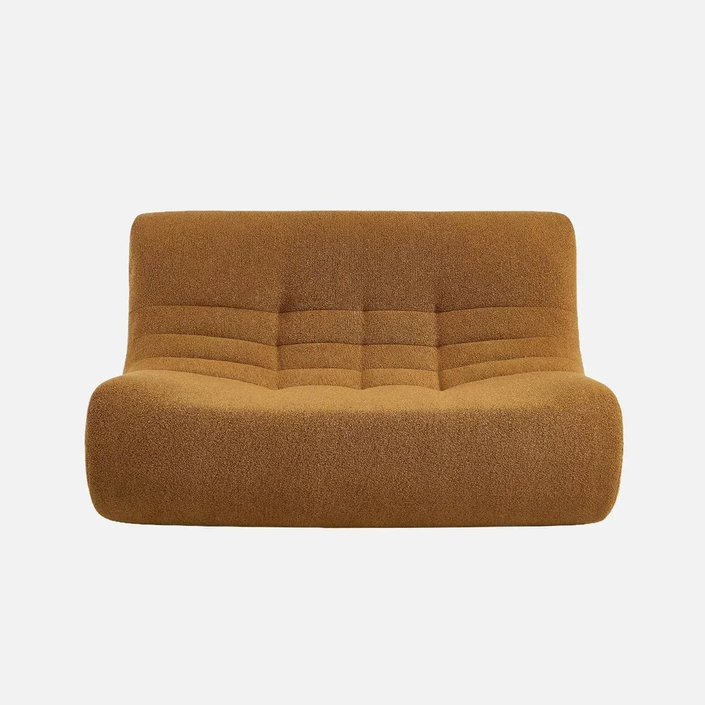 Fauteuil chauffeuse 2 places tissu bouclette texturé Sokol