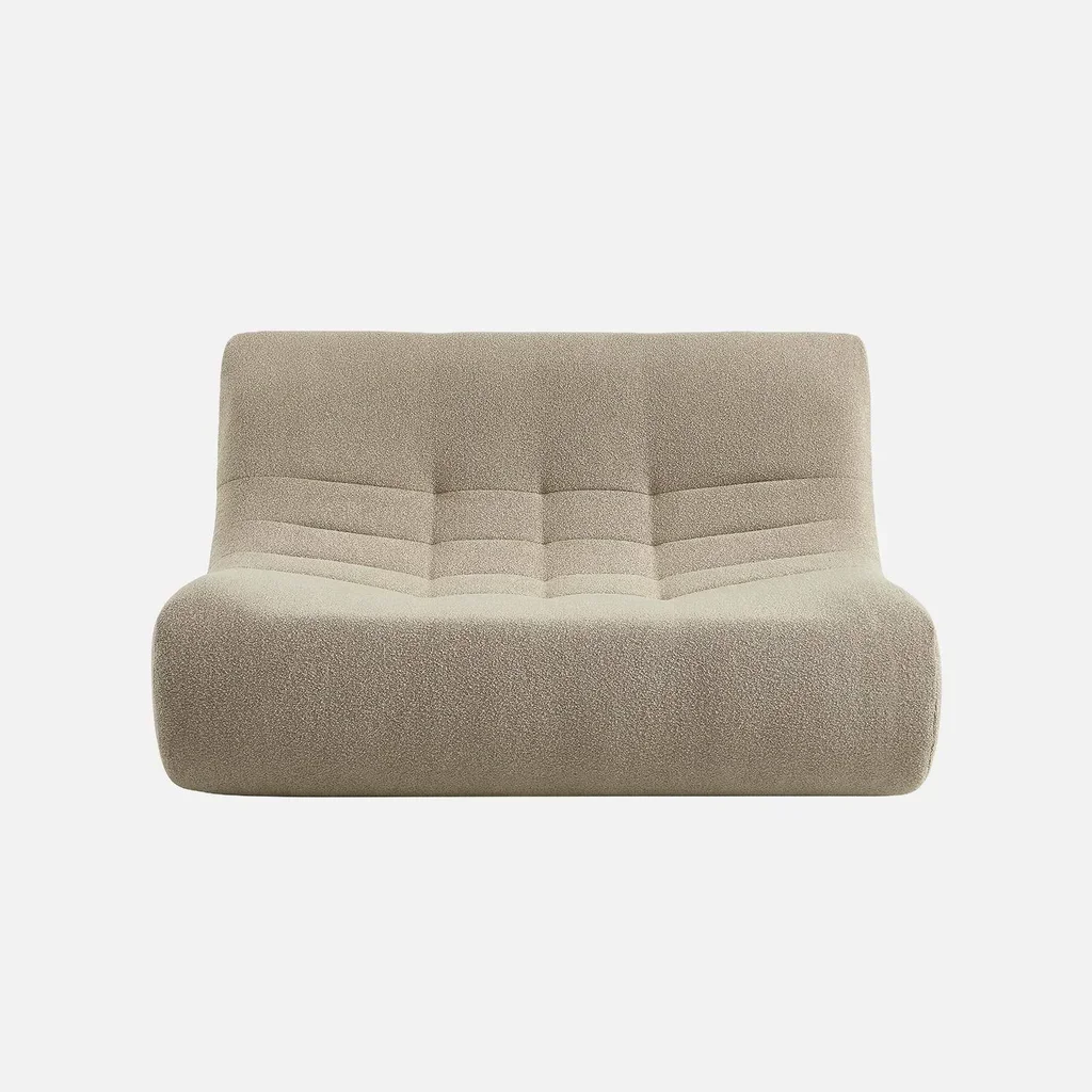 Fauteuil chauffeuse 2 places tissu bouclette texturé Sokol