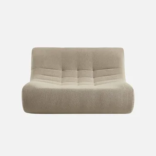 Fauteuil chauffeuse 2 places tissu bouclette texturé Sokol