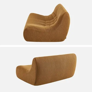 Fauteuil chauffeuse 2 places tissu bouclette texturé Sokol