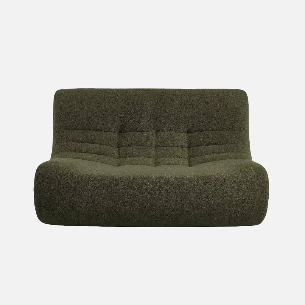 Fauteuil chauffeuse 2 places tissu bouclette texturé Sokol