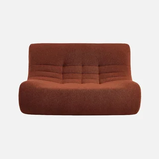 Fauteuil chauffeuse 2 places en tissu bouclette texturé Sokol - Confort et style sans montage
