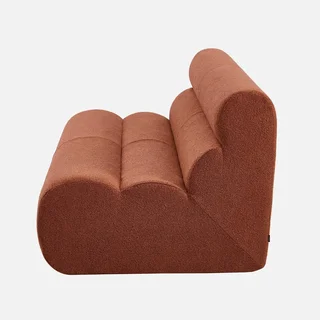 Fauteuil chauffeuse 2 places Nova tissu bouclette texturé beige