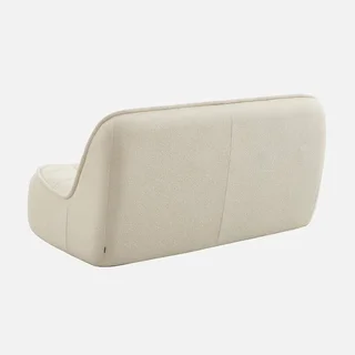 Fauteuil chauffeuse 2 places Boni en tissu bouclette texturé gris