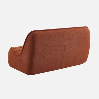 Fauteuil chauffeuse 2 places Boni en tissu bouclette texturé beige