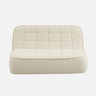 Fauteuil chauffeuse 2 places Boni en tissu bouclette texturé gris