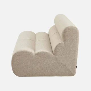 Fauteuil chauffeuse 2 places Nova tissu bouclette texturé beige