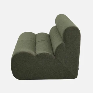 Fauteuil chauffeuse 2 places Nova tissu bouclette texturé beige confort salon