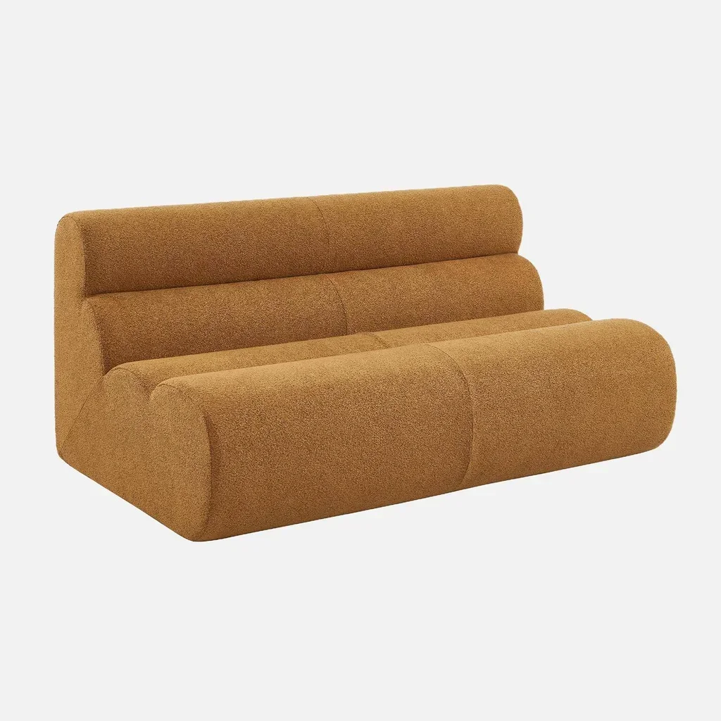 Fauteuil chauffeuse 2 places Nova tissu bouclette texturé confort salon