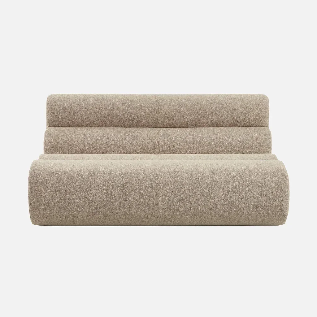 Fauteuil chauffeuse 2 places Nova tissu bouclette texturé beige