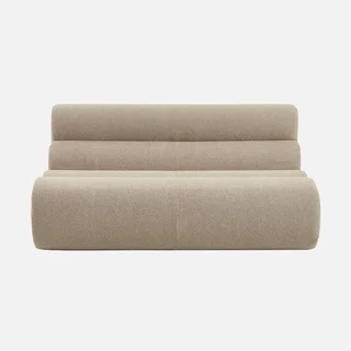 Fauteuil chauffeuse 2 places Nova tissu bouclette texturé beige