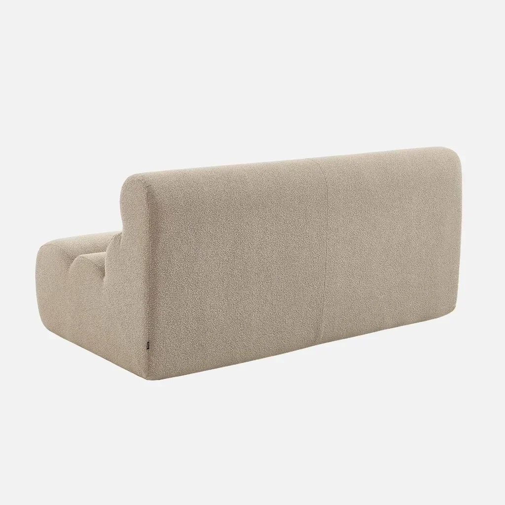 Fauteuil chauffeuse 2 places Nova tissu bouclette texturé beige