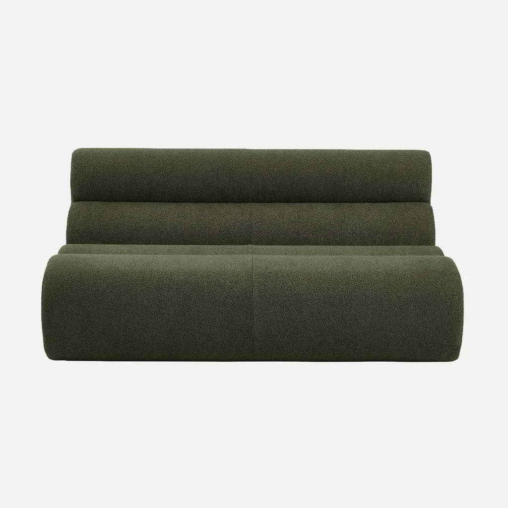 Fauteuil chauffeuse 2 places Nova tissu bouclette texturé beige confort salon